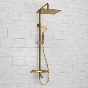 Душевой комплект с термостатическим смесителем Wasserkraft (Васеркрафт) Sauer A188.261.207.PG Thermo глянцевое золото