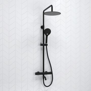 Душевой комплект с термостатическим смесителем Wasserkraft (Васеркрафт) Elbe A288.258.078.BM Thermo черный