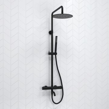 Душевой комплект с термостатическим смесителем Wasserkraft (Васеркрафт) Elbe A288.258.217.BM Thermo черный