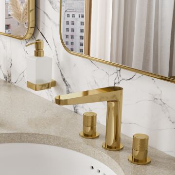 Встраиваемый смеситель для раковины Wasserkraft (Васеркрафт) Ems 7635 глянцевое золото