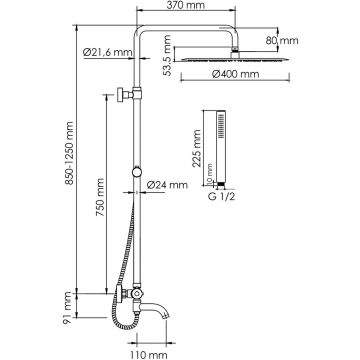 Душевой комплект для набора Wasserkraft SK18801CH хром