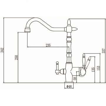 Смеситель для кухни Savol под фильтр (S-L1803C) бронза