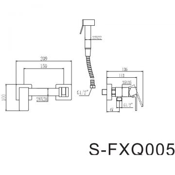Смеситель с гигиеническим душем Savol (S-FXQ005) хром