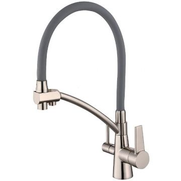 Смеситель для кухни Vieir (Виеир) Kitchen с гибким шлангом выход на фильтр сатин V15007-G