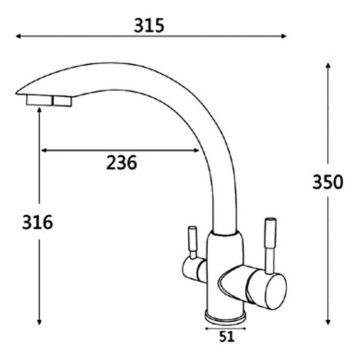 Смеситель для кухонных моек под фильтр Vieir (Виеир) Kitchen бежевый V15024-A