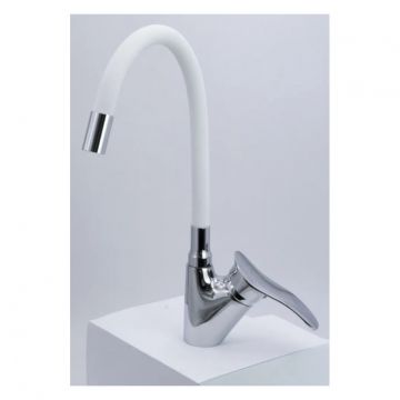 Смеситель для кухни с гибким изливом Vieir (Виеир) V184021-F Белый / Хром