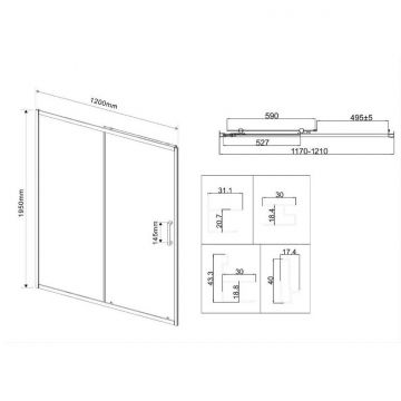 Душевая дверь Vincea City VDS-5CT120CL, 1200, хром, стекло прозрачное