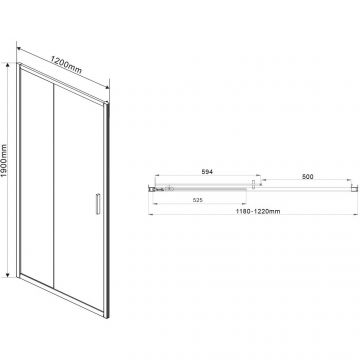 Душевая дверь Vincea Garda VDS-1G120CLGM, 1200, вороненая сталь, стекло прозрачное