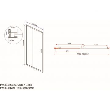 Душевая дверь Vincea Garda VDS-1G150CLB, 1500, черный, стекло прозрачное