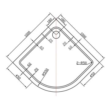 Поддон для душа Vincea (Винчея) акриловый VST-2AQ-1010, 1000х1000х135, сифон Ф90 с гидрозатвором