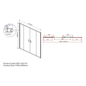 Душевая дверь Vincea Garda VDS-1G2170CL, 1700, хром, стекло прозрачное