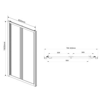 Душевая дверь Vincea Garda VDB-1G900CH, 900, хром, стекло шиншилла