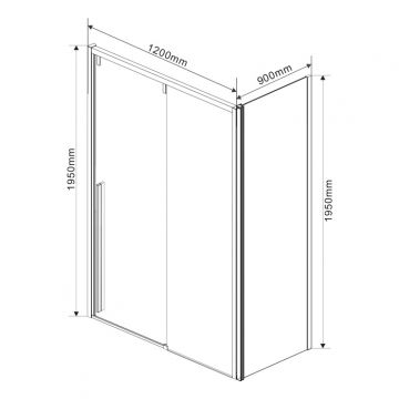 Душевой уголок Vincea Lugano VSR-1L9012CLB-1, 1200х900 мм (габариты площадки) черный, стекло тонированное