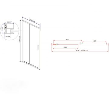 Душевая дверь Vincea Garda VDS-1G105CH 1050х1900 хром стекло шиншилла