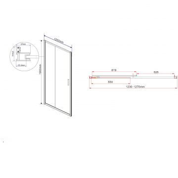 Душевая дверь Vincea Garda VDS-1G125CH 1250х1900 хром стекло шиншилла