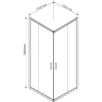 Душевой уголок Vincea (Винчея) Garda 1200х1100 мм (габариты площадки) хром стекло прозрачное VSS-1G1112CL