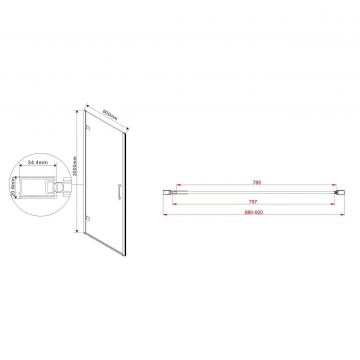 Душевая дверь Vincea Flex VDP-1F900CL, 900, хром, стекло прозрачное