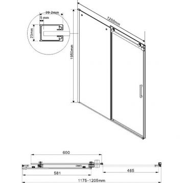 Душевая дверь без пристенного профиля Vincea Como VDS-1C120CG 120х195 хром стекло тонированное