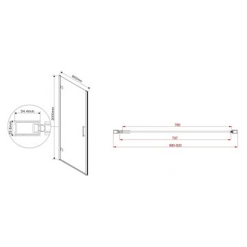 Душевая дверь Vincea (Винчея) Flex VDP-1F900CGB, 900, черный, стекло тонированное