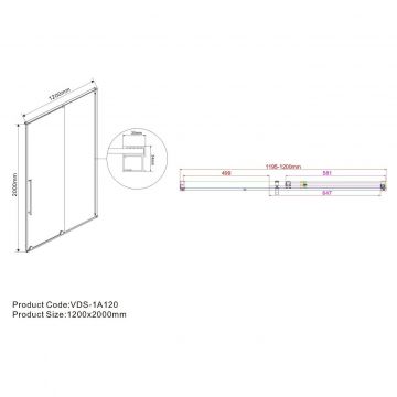 Душевая дверь Vincea Arno VPS-1A120CL, 1200, хром, стекло прозрачное