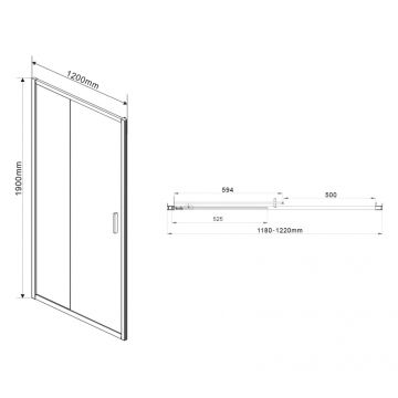 Душевая дверь Vincea Garda VDS-1G120CLB, 1200, черный, стекло прозрачное