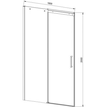 Душевая дверь Vincea Dice VDS-4D160CLB, 1600, черный, стекло прозрачное