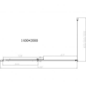 Душевой уголок Vincea Dice VSR-4D1014CLB, 1400х1000 мм (габариты площадки) черный, стекло прозрачное