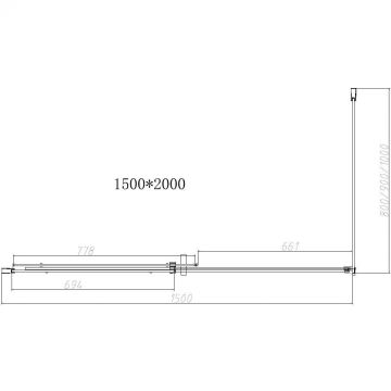 Душевой уголок Vincea Dice VSR-4D1015CLB, 1500х1000 мм (габариты площадки) черный, стекло прозрачное