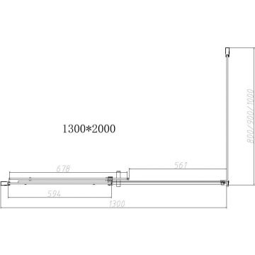 Душевой уголок Vincea Dice VSR-4D8013CLB, 1300х800 мм (габариты площадки) черный, стекло прозрачное
