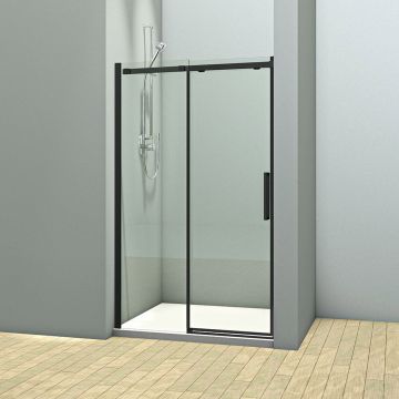 Душевая дверь Veconi Vianno 160x195 см стекло прозрачное профиль черный механизм раздвижной (VN70-160-01-19С4)