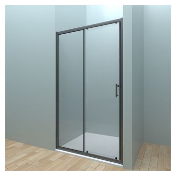 Душевая дверь Veconi Vianno 130x190 см стекло прозрачное профиль черный механизм раздвижной (VN72-130-01-C4)