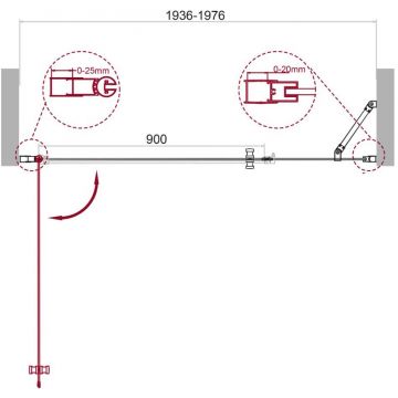 Душевая дверь BelBagno ETNA-B-11-100+100-C-Cr хром, стекло прозрачное 6 мм (2000х1950)