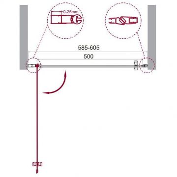 Душевая дверь BelBagno ETNA-B-1-60-C-Cr хром, стекло прозрачное 6 мм (600х1950)