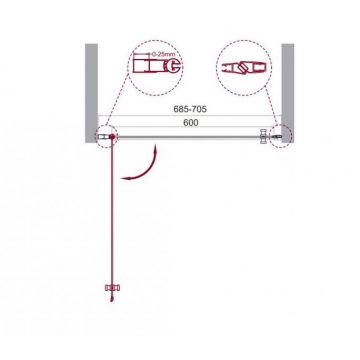 Душевая дверь BelBagno (Бельбагно) ETNA-B-1-70-C-Cr хром, стекло прозрачное 6 мм (700х1950)