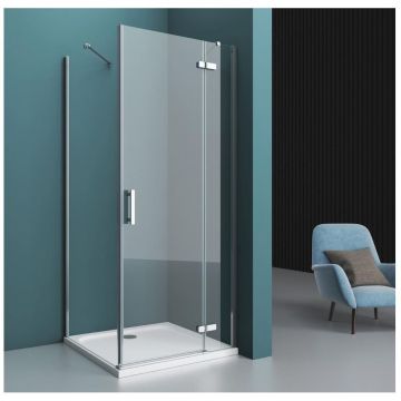 Душевой уголок BelBagno KRAFT-A-12-100-C-Cr-R хром, стекло прозрачное 6 мм (1000х1950х1000)