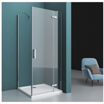 Душевой уголок BelBagno (Бельбагно) KRAFT-AH-12-80/90-C-Cr-R хром, стекло прозрачное 6 мм (800х1950х900)