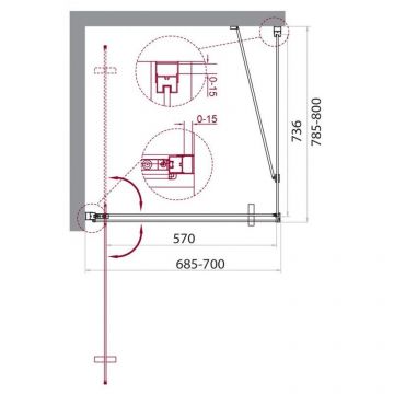 Душевой уголок BelBagno (Бельбагно) MARMI-AH-1-70/80-C-Cr хром, стекло прозрачное 8 мм (700х1950х800)