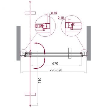 Душевая дверь BelBagno (Бельбагно) MARMI-B-1-80-C-Cr хром, стекло прозрачное 8 мм (1950х800)