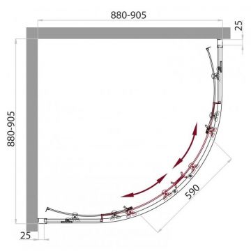 Душевой уголок BelBagno SELA-R-2-90-C-Cr хром, стекло прозрачное 5 мм (900х1900х900)