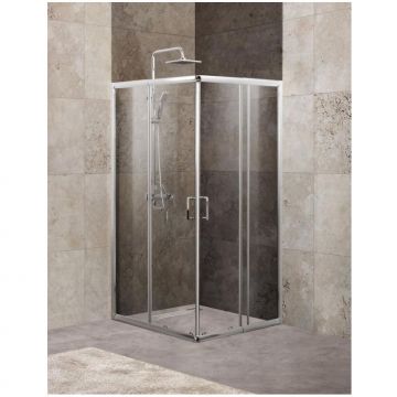 Душевой уголок BelBagno (Бельбагно) UNIQUE-A-2-75/90-C-Cr хром, стекло прозрачное 5 мм (750/900х1900х750/900)
