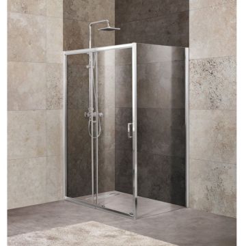 Душевой уголок BelBagno (Бельбагно) UNIQUE-AH-1-100/115-90-C-Cr хром, стекло прозрачное 5 мм (1000/1150х1900х900)