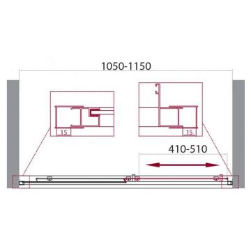 Душевая дверь BelBagno (Бельбагно) UNIQUE-BF-1-100/115-M-Cr хром, стекло матовое 5 мм (1900х1000/1150)