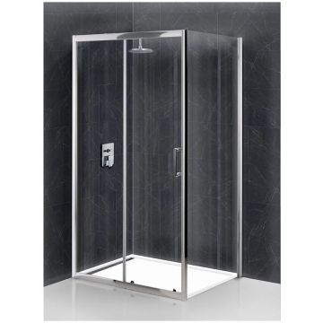 Душевой уголок BelBagno (Бельбагно) UNO-195-AH-1-100/80-C-Cr хром, стекло прозрачное 5 мм (1000х1950х800)