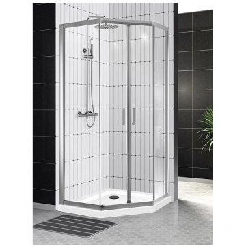 Душевой уголок BelBagno (Бельбагно) UNO-195-PH-2-100/80-C-Cr хром, стекло прозрачное 5 мм (1000х1950х800)