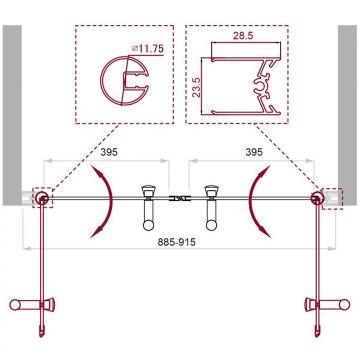 Душевая дверь BelBagno (Бельбагно) UNO-B-2-90-CH-Cr хром, шиншила 5 мм (1900х900)