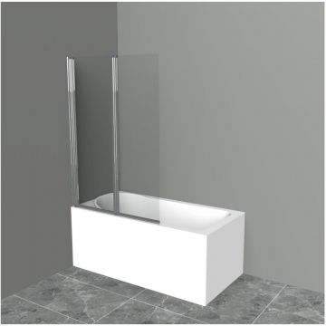 Душевая шторка на ванну BelBagno (Бельбагно) UNO-V-2-80/150-C-Cr хром, стекло прозрачное 5 мм (1500х800)