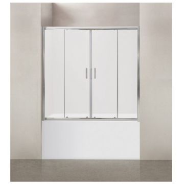 Душевая шторка на ванну BelBagno (Бельбагно) UNO-VF-2-170/145-M-Cr хром, стекло матовое 5 мм (1450х1700)