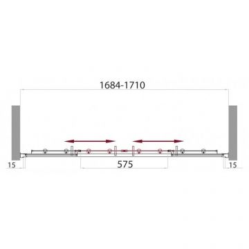 Душевая шторка на ванну BelBagno (Бельбагно) UNO-VF-2-170/145-M-Cr хром, стекло матовое 5 мм (1450х1700)