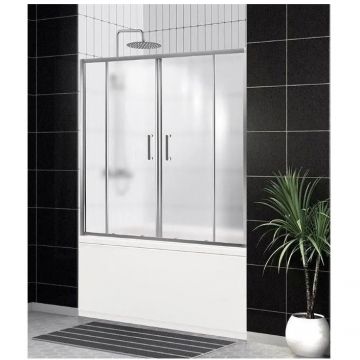 Душевая шторка на ванну BelBagno (Бельбагно) UNO-VF-2-170/145-M-Cr хром, стекло матовое 5 мм (1450х1700)