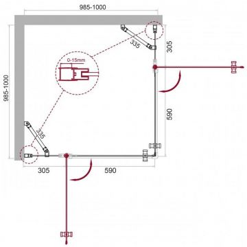 Душевой уголок BelBagno (Бельбагно) ETNA-A-22-100-C-Cr хром, стекло прозрачное 6 мм (1000х1950х1000)